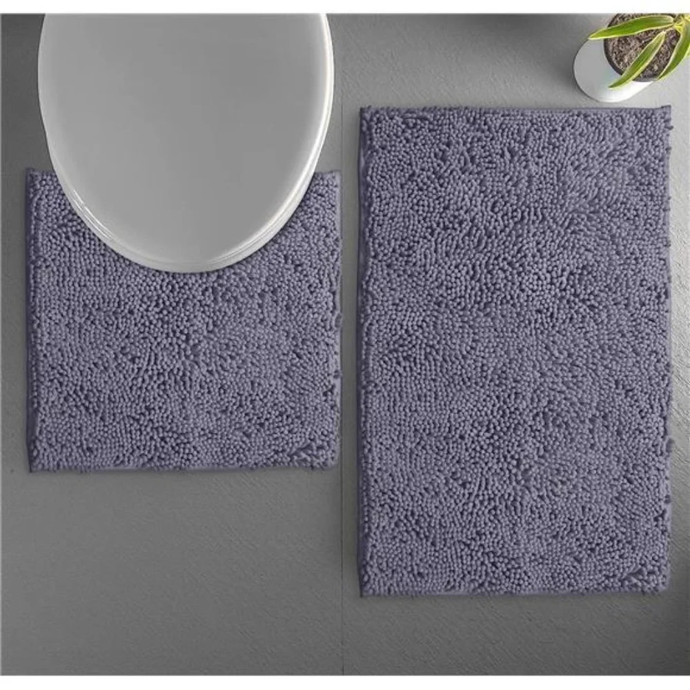 Bathroom Rugs Sets 2 Piece Washable, Luxury Chenille Bath Mat Set, Soft Plush